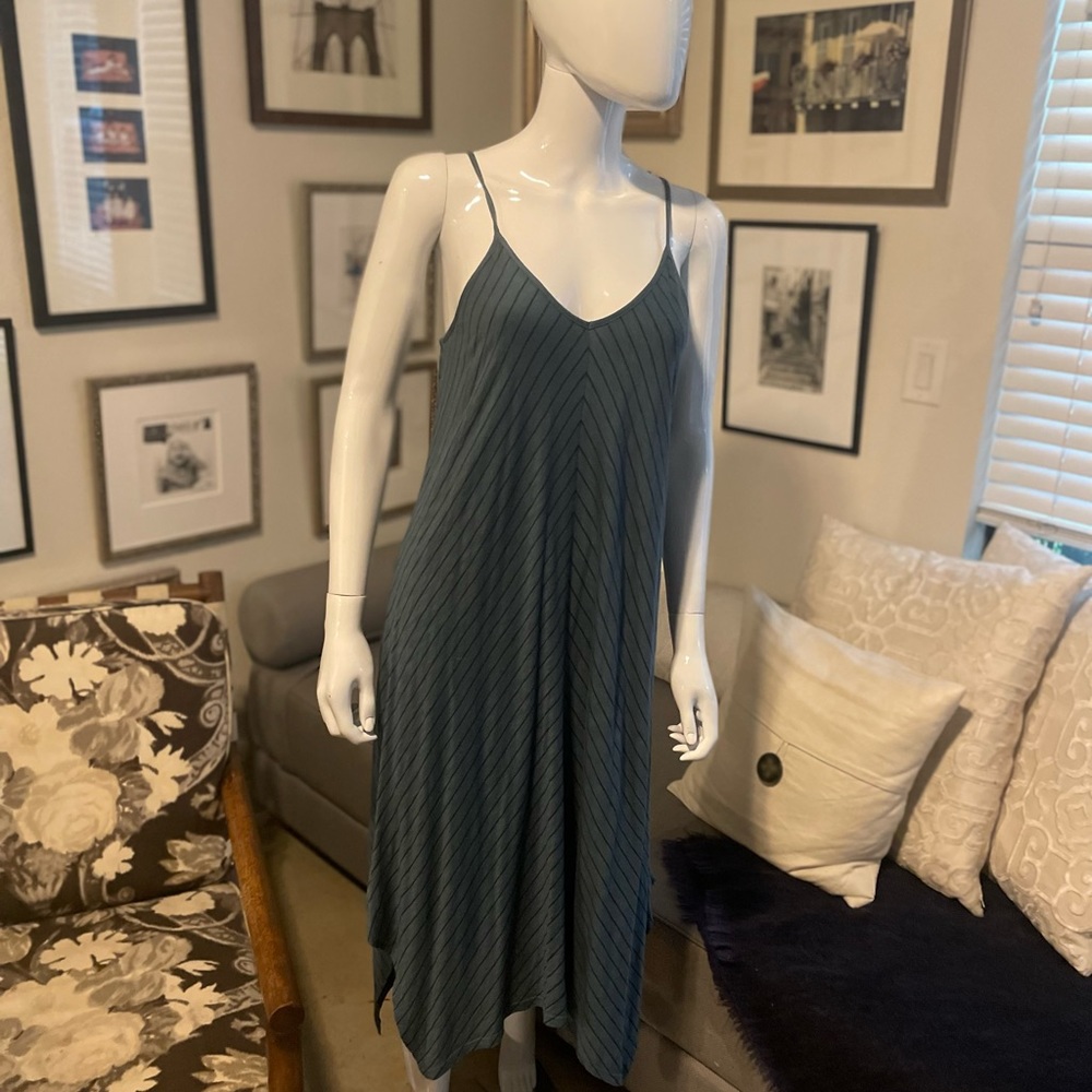 Splendid Teal and Navy Stripe Tank Dress.